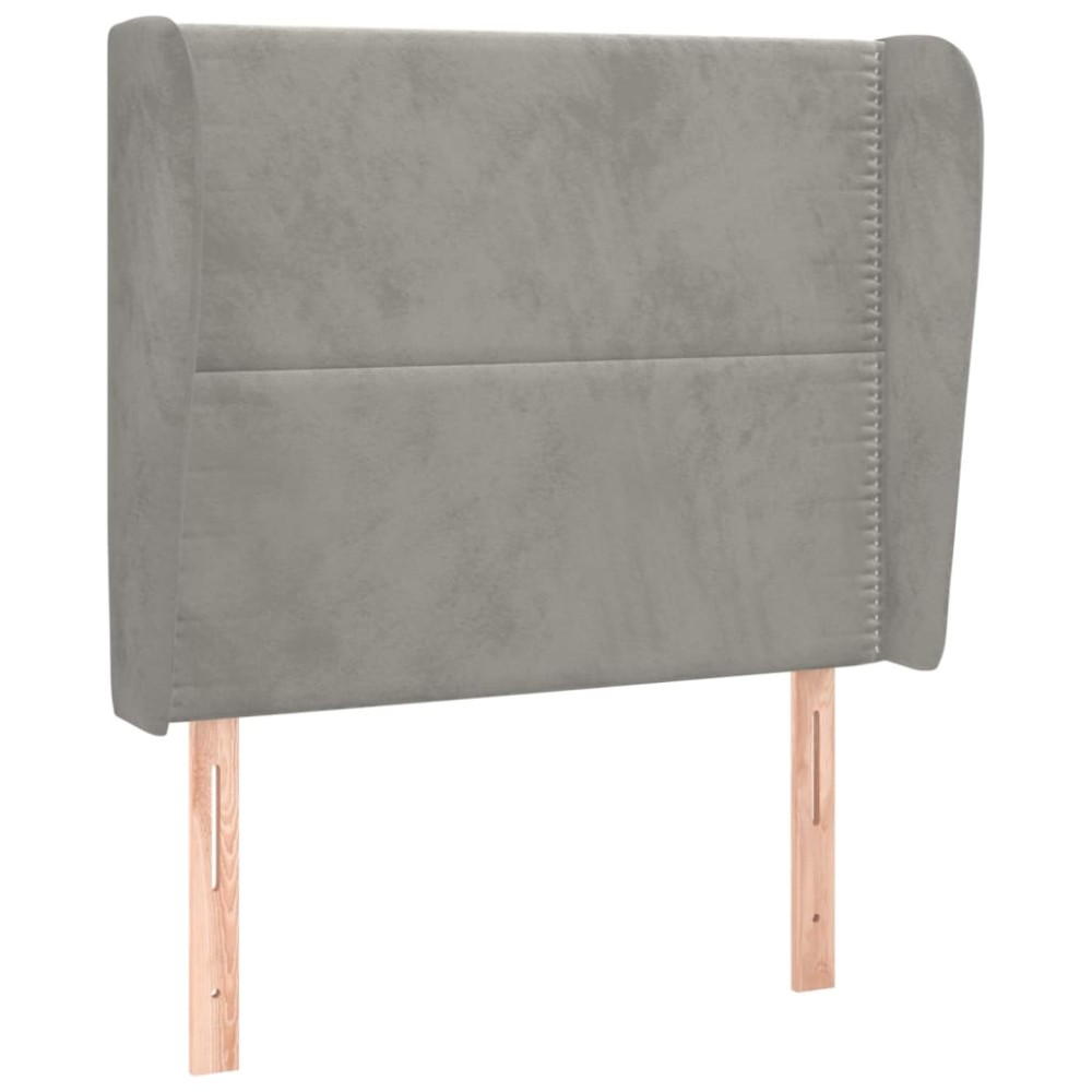 vidaXL Tăblie de pat cu aripioare gri deschis 103x23x118/128cm catifea