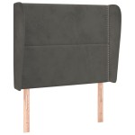 vidaXL Tăblie de pat cu aripioare gri închis 103x23x118/128 cm catifea