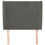 vidaXL Tăblie de pat cu aripioare gri închis 103x23x118/128 cm catifea