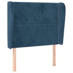 vidaXL Tăblie pat cu urechi albastru închis 103x23x118/128cm catifea vidaXL Tăblie pat cu urechi albastru închis 103x23x118/128cm catifea
