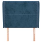 vidaXL Tăblie pat cu urechi albastru închis 103x23x118/128cm catifea vidaXL Tăblie pat cu urechi albastru închis 103x23x118/128cm catifea