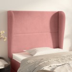 vidaXL Tăblie de pat cu aripioare, roz, 103x23x118/128 cm, catifea