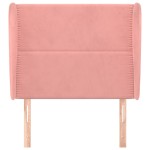 vidaXL Tăblie de pat cu aripioare, roz, 103x23x118/128 cm, catifea