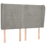 vidaXL Tăblie de pat cu aripioare gri deschis 147x23x118/128cm catifea