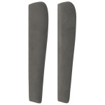 vidaXL Tăblie de pat cu aripioare gri închis 147x23x118/128 cm catifea