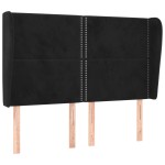 vidaXL Tăblie de pat cu aripioare, negru, 147x23x118/128 cm, catifea