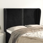 vidaXL Tăblie de pat cu aripioare, negru, 147x23x118/128 cm, catifea