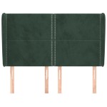 vidaXL Tăblie pat cu aripioare verde închis 147x23x118/128 cm catifea vidaXL Tăblie pat cu aripioare verde închis 147x23x118/128 cm catifea