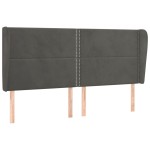 vidaXL Tăblie de pat cu aripioare gri închis 163x23x118/128 cm catifea vidaXL Tăblie de pat cu aripioare gri închis 163x23x118/128 cm catifea