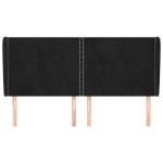 vidaXL Tăblie de pat cu aripioare, negru, 163x23x118/128 cm, catifea