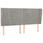 vidaXL Tăblie de pat cu aripioare gri deschis 183x23x118/128cm catifea vidaXL Tăblie de pat cu aripioare gri deschis 183x23x118/128cm catifea