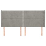 vidaXL Tăblie de pat cu aripioare gri deschis 183x23x118/128cm catifea vidaXL Tăblie de pat cu aripioare gri deschis 183x23x118/128cm catifea