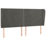 vidaXL Tăblie de pat cu aripioare gri închis 183x23x118/128 cm catifea vidaXL Tăblie de pat cu aripioare gri închis 183x23x118/128 cm catifea