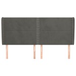 vidaXL Tăblie de pat cu aripioare gri închis 183x23x118/128 cm catifea vidaXL Tăblie de pat cu aripioare gri închis 183x23x118/128 cm catifea