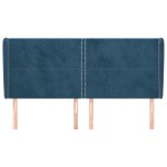 vidaXL Tăblie pat cu urechi albastru închis 203x23x118/128 cm catifea vidaXL Tăblie pat cu urechi albastru închis 203x23x118/128 cm catifea