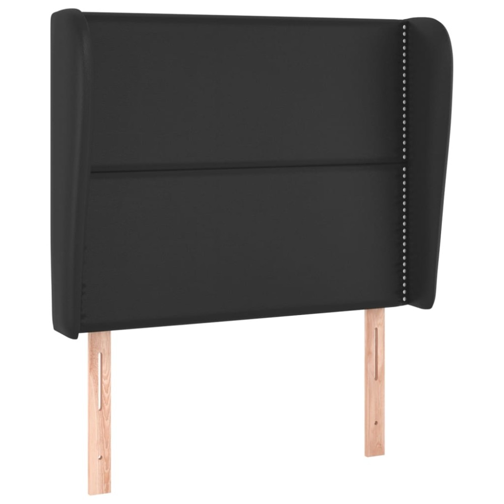 vidaXL Tăblie de pat cu aripioare, negru, 83x23x118/128 cm, piele eco
