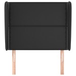 vidaXL Tăblie de pat cu aripioare, negru, 83x23x118/128 cm, piele eco vidaXL Tăblie de pat cu aripioare, negru, 83x23x118/128 cm, piele eco