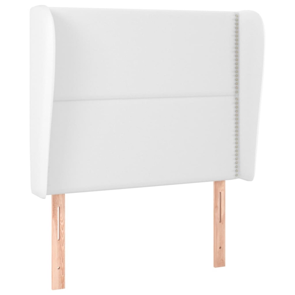 vidaXL Tăblie de pat cu aripioare, alb, 83x23x118/128 cm, piele eco