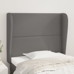 vidaXL Tăblie de pat cu aripioare, gri, 83x23x118/128 cm, piele eco vidaXL Tăblie de pat cu aripioare, gri, 83x23x118/128 cm, piele eco