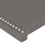 vidaXL Tăblie de pat cu aripioare, gri, 83x23x118/128 cm, piele eco vidaXL Tăblie de pat cu aripioare, gri, 83x23x118/128 cm, piele eco