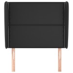 vidaXL Tăblie de pat cu aripioare, negru, 93x23x118/128 cm, piele eco