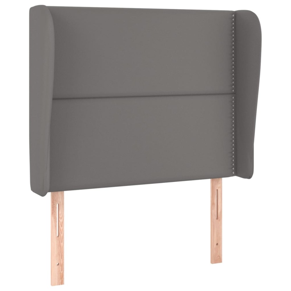 vidaXL Tăblie de pat cu aripioare gri 93x23x118/128 cm piele eco