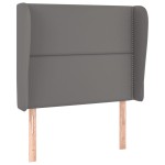 vidaXL Tăblie de pat cu aripioare gri 93x23x118/128 cm piele eco vidaXL Tăblie de pat cu aripioare gri 93x23x118/128 cm piele eco