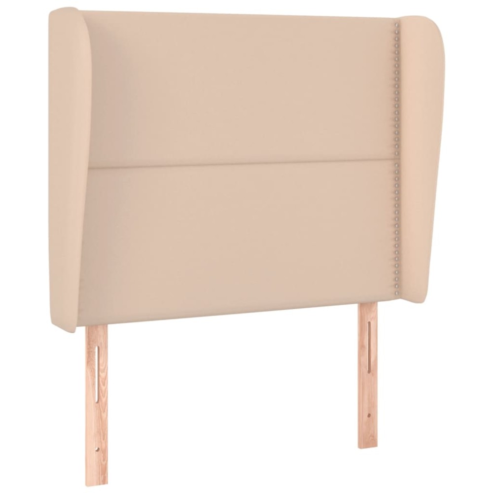 vidaXL Tăblie pat cu aripioare cappuccino 103x23x118/128 cm piele eco