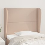 vidaXL Tăblie pat cu aripioare cappuccino 103x23x118/128 cm piele eco vidaXL Tăblie pat cu aripioare cappuccino 103x23x118/128 cm piele eco