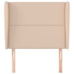 vidaXL Tăblie pat cu aripioare cappuccino 103x23x118/128 cm piele eco vidaXL Tăblie pat cu aripioare cappuccino 103x23x118/128 cm piele eco