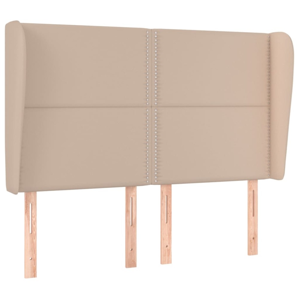 vidaXL Tăblie pat cu aripioare cappuccino 147x23x118/128 cm piele eco