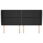 vidaXL Tăblie de pat cu aripioare, negru, 183x23x118/128 cm, piele eco