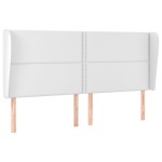 vidaXL Tăblie de pat cu aripioare, alb, 183x23x118/128 cm, piele eco vidaXL Tăblie de pat cu aripioare, alb, 183x23x118/128 cm, piele eco