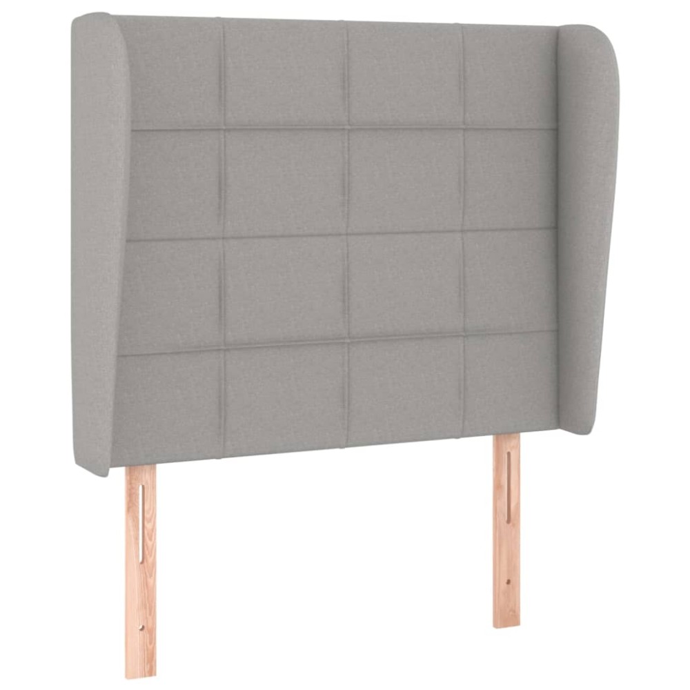 vidaXL Tăblie de pat cu aripioare gri deschis 83x23x118/128 cm textil
