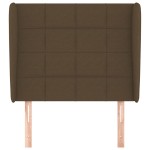 vidaXL Tăblie de pat cu aripioare maro închis 83x23x118/128 cm textil