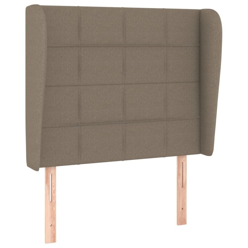 vidaXL Tăblie de pat cu aripioare gri taupe 83x23x118/128 cm textil