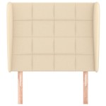 vidaXL Tăblie de pat cu aripioare, crem, 83x23x118/128 cm, textil