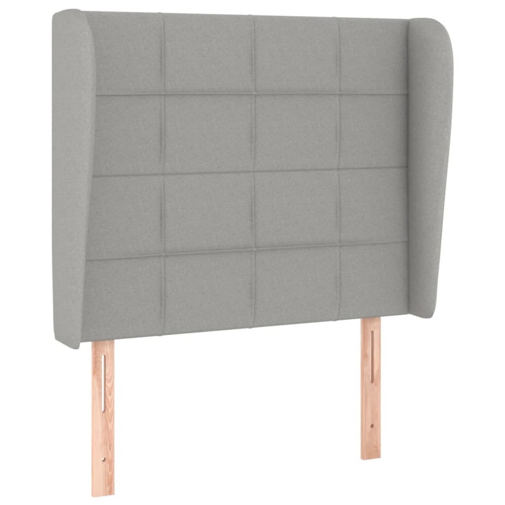 vidaXL Tăblie de pat cu aripioare gri deschis 93x23x118/128 cm textil