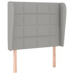 vidaXL Tăblie de pat cu aripioare gri deschis 93x23x118/128 cm textil
