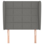 vidaXL Tăblie de pat cu aripioare gri închis 93x23x118/128 cm textil