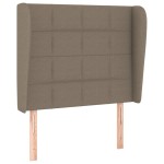 vidaXL Tăblie de pat cu aripioare gri taupe 93x23x118/128 cm textil