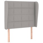 vidaXL Tăblie de pat cu aripioare gri deschis 103x23x118/128 cm textil