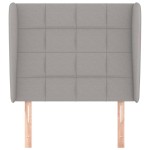vidaXL Tăblie de pat cu aripioare gri deschis 103x23x118/128 cm textil