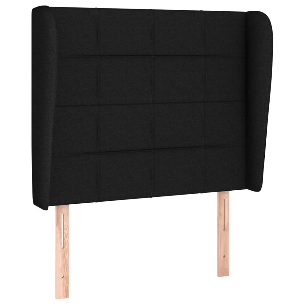 vidaXL Tăblie de pat cu aripioare, negru, 103x23x118/128 cm, textil