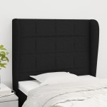 vidaXL Tăblie de pat cu aripioare, negru, 103x23x118/128 cm, textil