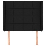 vidaXL Tăblie de pat cu aripioare, negru, 103x23x118/128 cm, textil