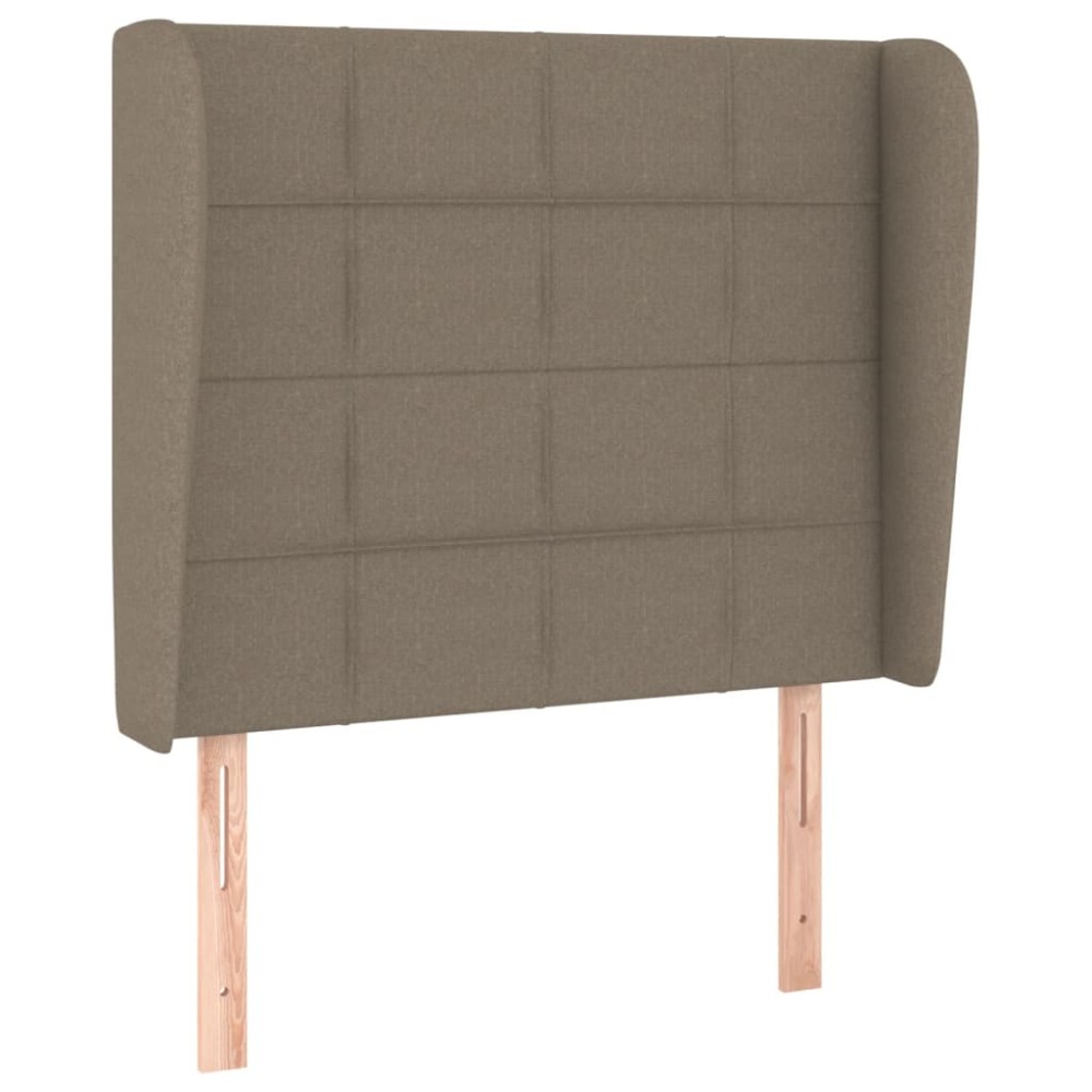 vidaXL Tăblie de pat cu aripioare gri taupe 103x23x118/128 cm textil