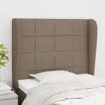 vidaXL Tăblie de pat cu aripioare gri taupe 103x23x118/128 cm textil
