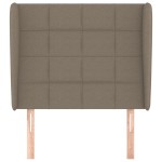 vidaXL Tăblie de pat cu aripioare gri taupe 103x23x118/128 cm textil