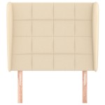 vidaXL Tăblie de pat cu aripioare, crem, 103x23x118/128 cm, textil